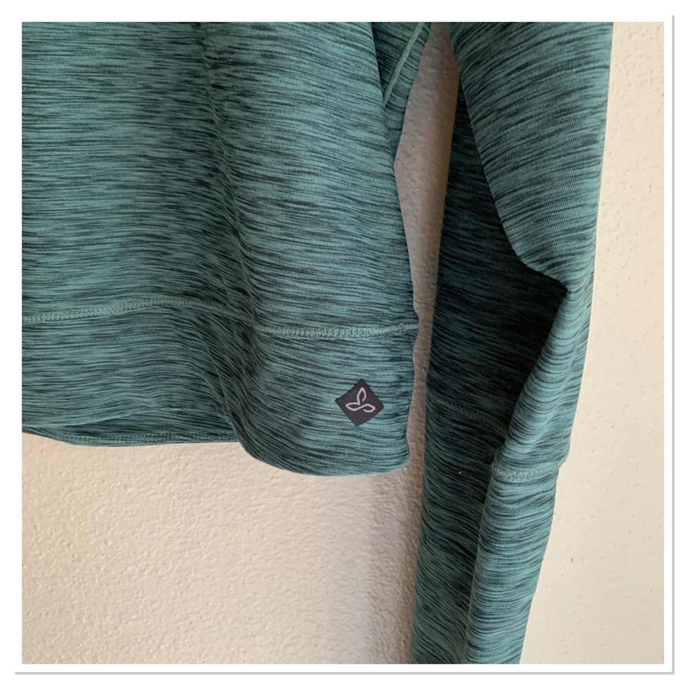Prana Zandra Funnel Neck Yoga Top Heathered Green Size Large - Picture 4 of 9